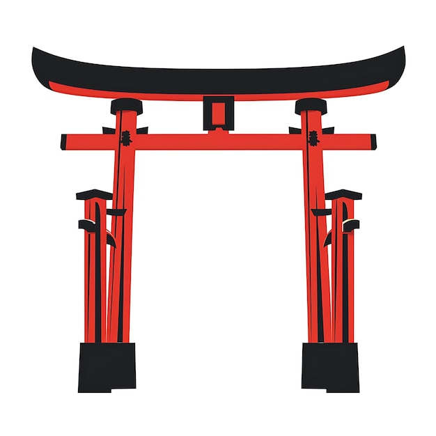 Torii Gate com decorações de casamento xintoístas japonesas o Gate Concept Asset Design Art Ink Ideas