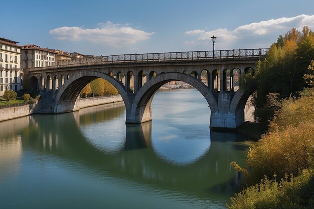 Foto torino detalle del puente sobre el río po