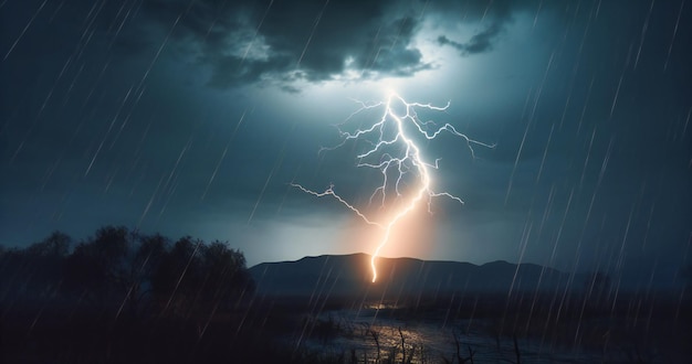 Una tormenta eléctrica en el cielo