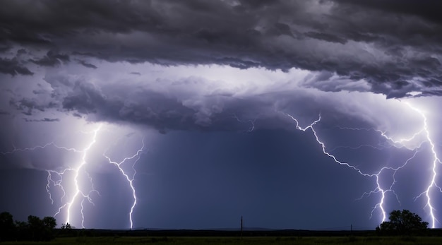 Tormenta intensa y electrizante con poderosos rayos