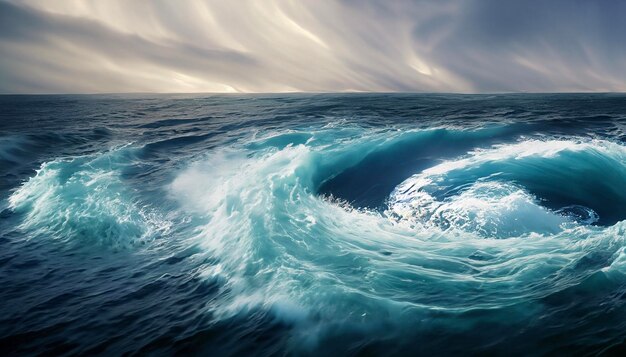 tormenta en el mar abierto