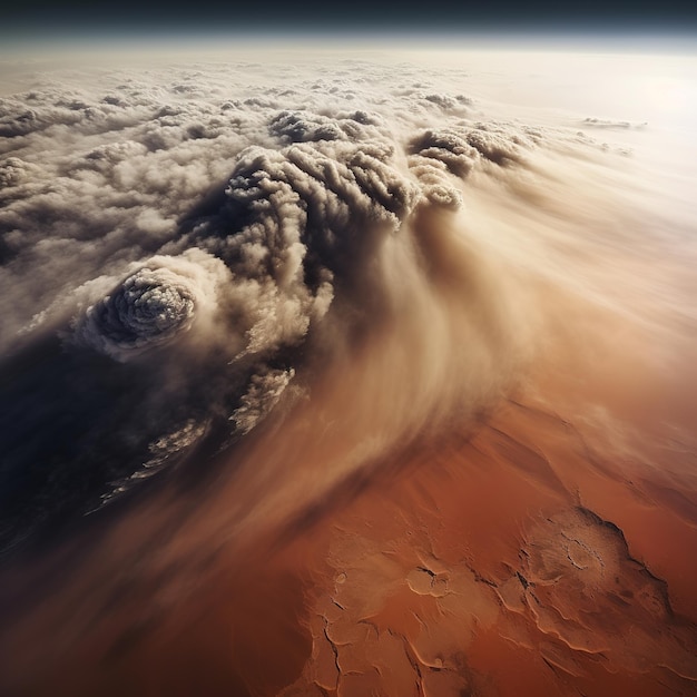 Foto una tormenta de polvo en curso