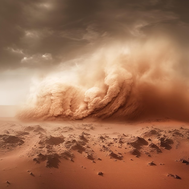 Foto una tormenta de polvo en curso