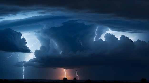 Tormenta de relámpagos Nubes de truenos y relámpagos