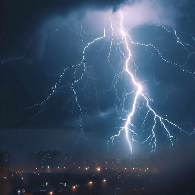 Foto una tormenta con relámpagos