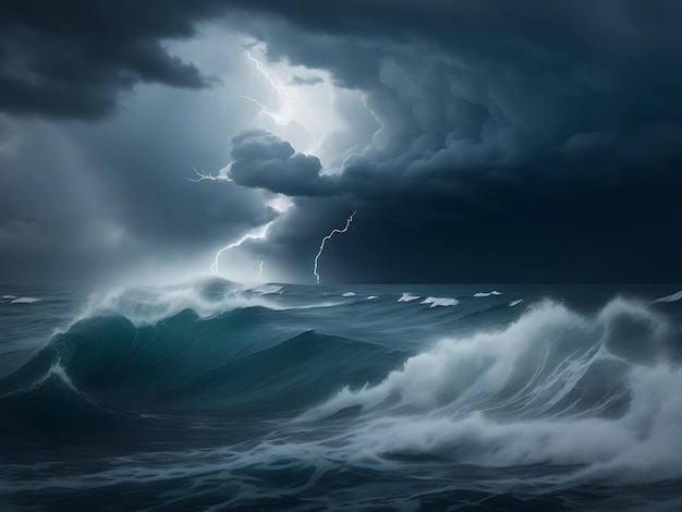 tormenta sobre el mar Imagen generada por IA