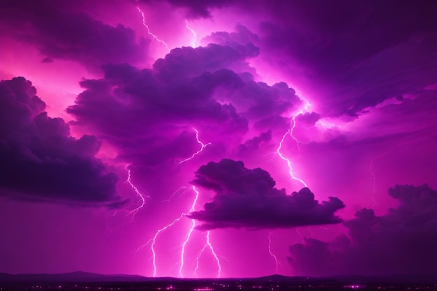 Tormenta de trueno cielo rosa tormenta de truena de fondo tormenta de trono rosa papel de pared cielo tormentoso rosa fondo cielo lluvioso nubes de tormenta Ai Generativo