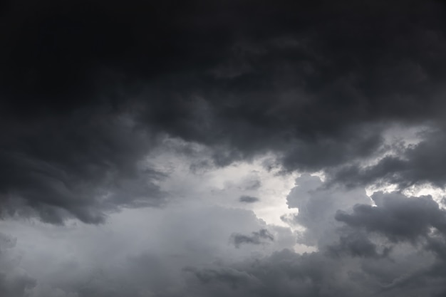 Tormentoso cielo gris con nubes