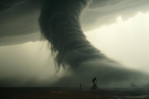 Foto tornado com um rebanho de ovelhas em primeiro plano