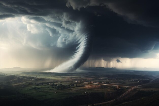 Foto tornado com um rebanho de ovelhas em primeiro plano