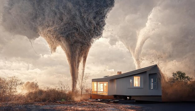 Tornado destrutivo