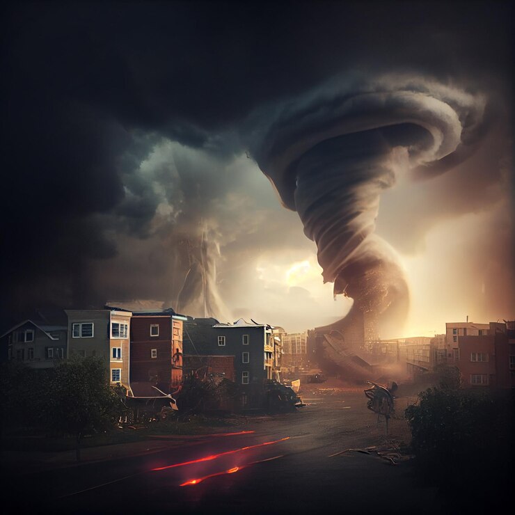 Tornado destruye casas IA generativa