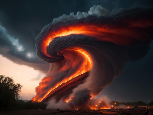 Foto tornado de fuego