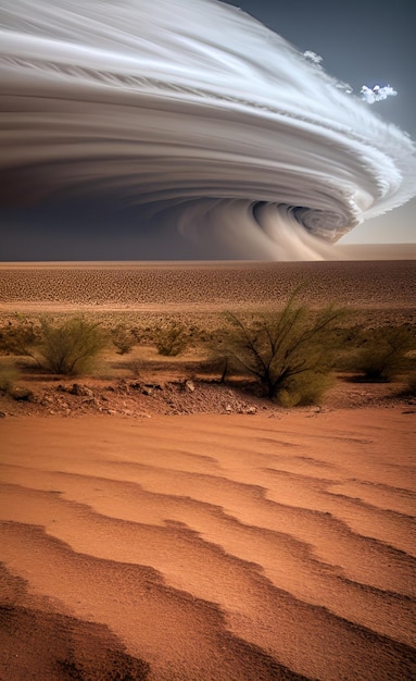 Un tornado sobre el desierto