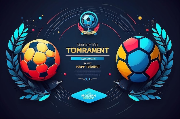 Torneio de futebol design vetorial esportivo moderno