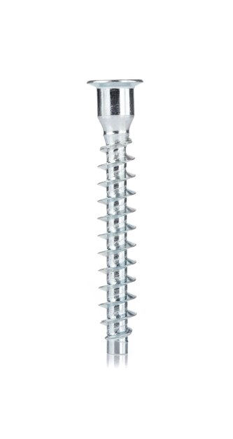 Tornillo para madera aislado sobre fondo blanco.
