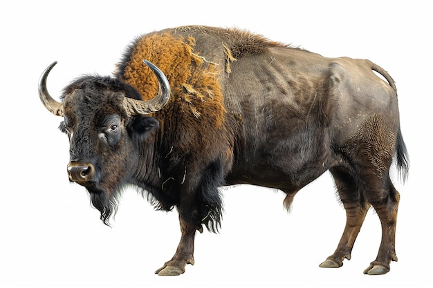 un toro con cuernos se muestra con una imagen de un búfalo