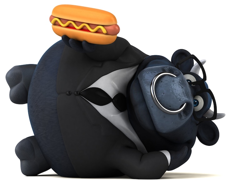 Foto toro negro - ilustración 3d