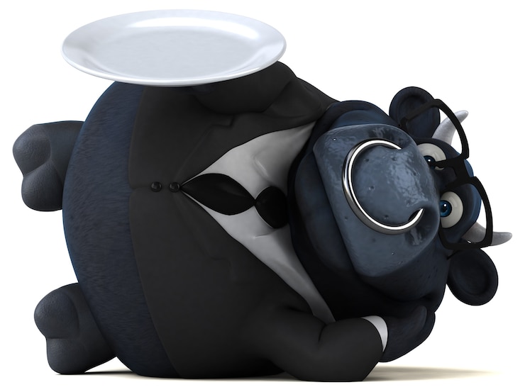 Foto toro negro - ilustración 3d