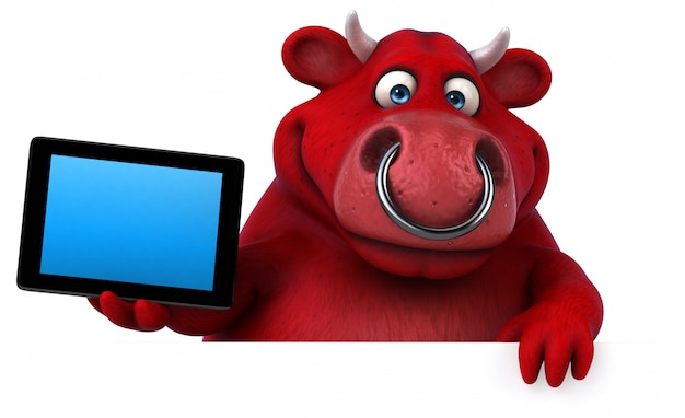 Toro rojo - Ilustración 3D