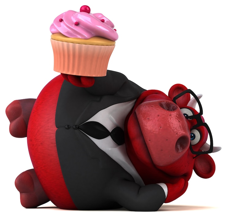 Foto toro rojo - ilustración 3d