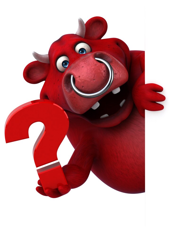 Foto toro rojo - ilustración 3d