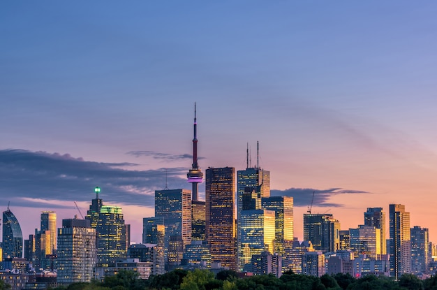 Toronto-Stadtskyline nachts, Ontario, Kanada