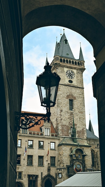 Torre del ayuntamiento en Praga, República Checa