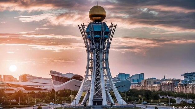 Foto torre bayterek em astana símbolo do cazaquistão