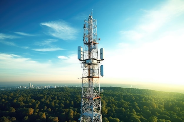 Torre de comunicaciones Fotografía de archivo Generado por IA