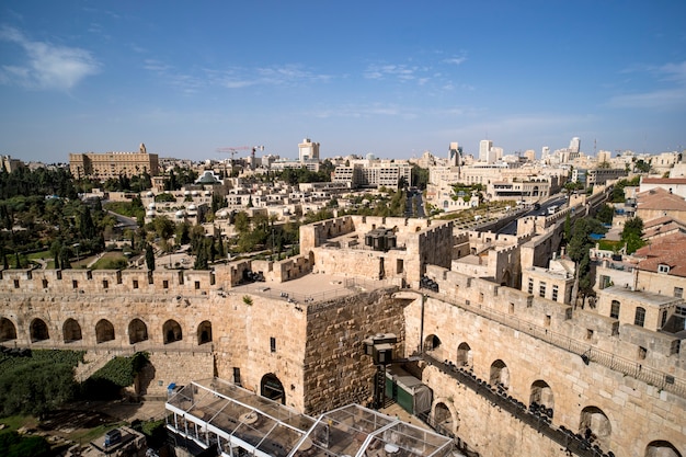 La Torre de David se llama así porque los cristianos bizantinos creían que el sitio era el palacio del rey David. La estructura actual data del siglo XVII. Jerusalén, Israel.