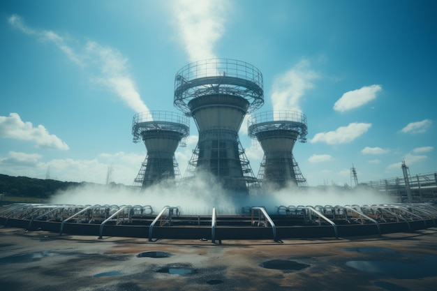 Torre de resfriamento industrial com IA generativa de aumento de vapor