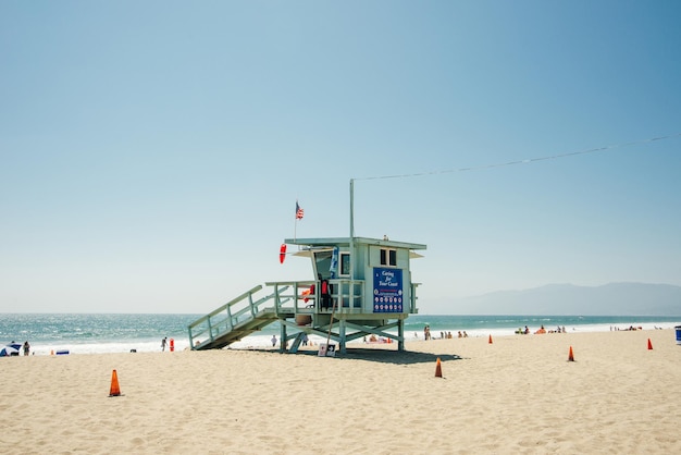 Torre de salva-vidas de Los Angeles Califórnia EUA 2018 na praia Venice Beach