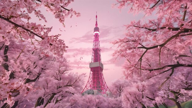 Torre de Tóquio em Sakura