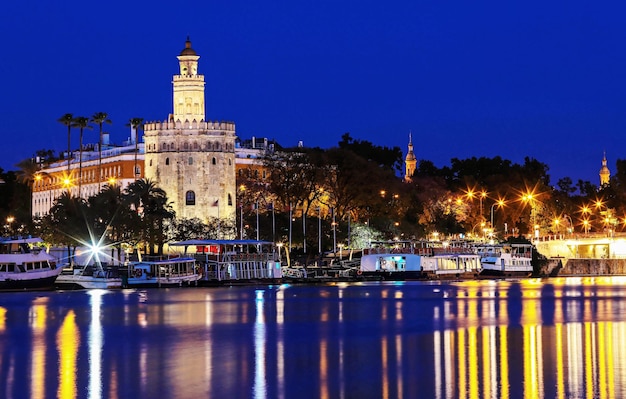 Torre del oro torre de ouro na margem do rio guadalquivir sevilha espanha