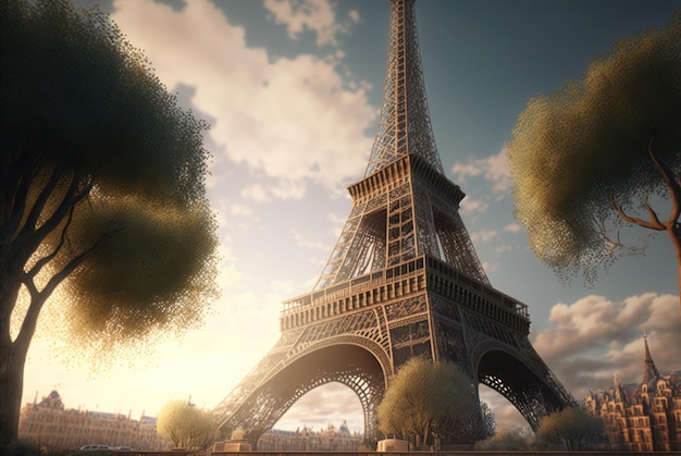 Torre Eiffel à noite