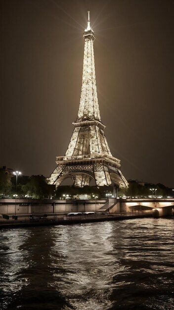 Torre Eiffel como o famoso marco da cidade de Paris