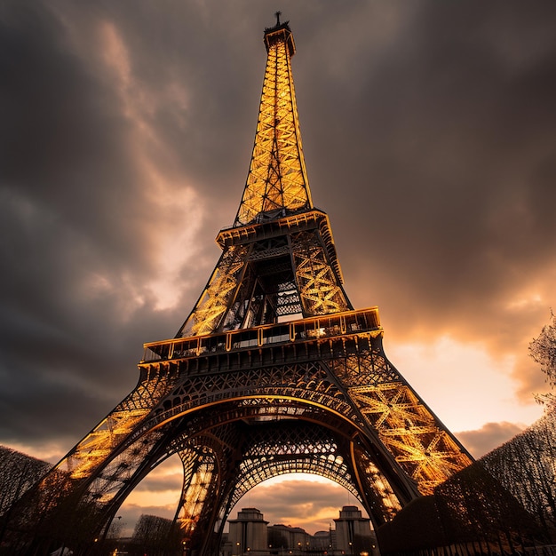 Torre Eiffel de Paris à noite tirada com Nikon D850 e Nikon AFS