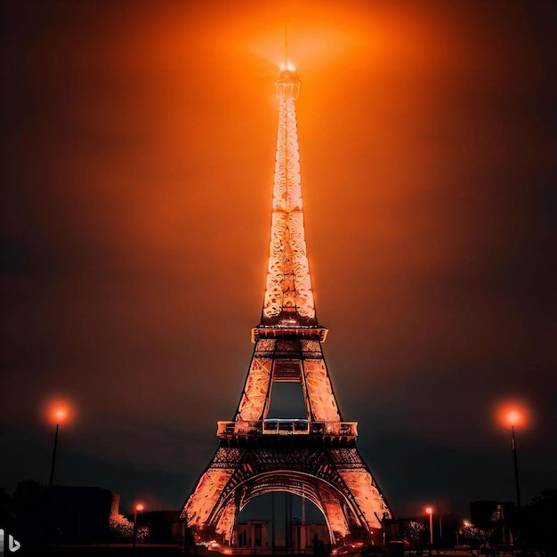 Foto la torre eiffel de noche