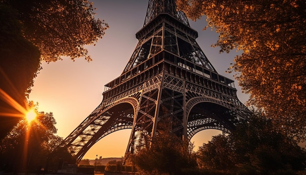 Torre Eiffel Torre Eiffel ciudad Torre Eiffel por la noche IA generativa
