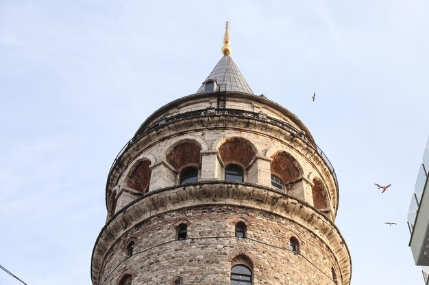 Torre Galata na cidade de Beyoglu Istambul Turquia