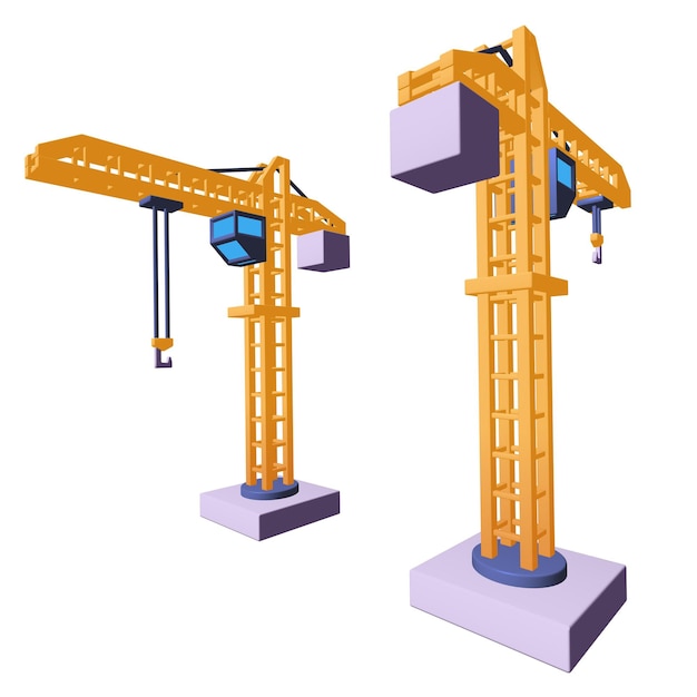 Torre de grúa de construcción Concepto del edificio