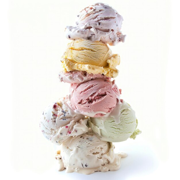 Foto una torre de helados tenta con su dulce atractivo
