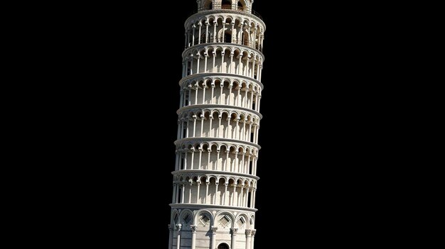 Foto torre inclinada de pisa catedral isolada de pisa e a torre inclinada