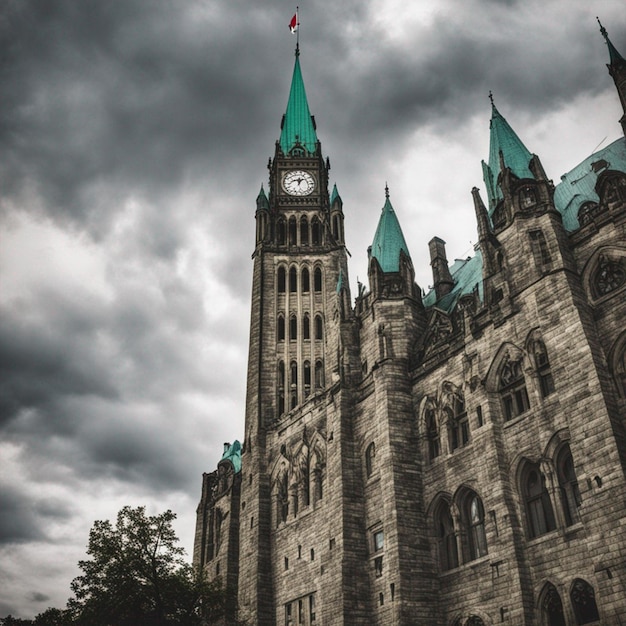 Torre de la paz en el fondo de Ottawa