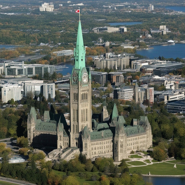 Torre de la paz en el fondo de Ottawa