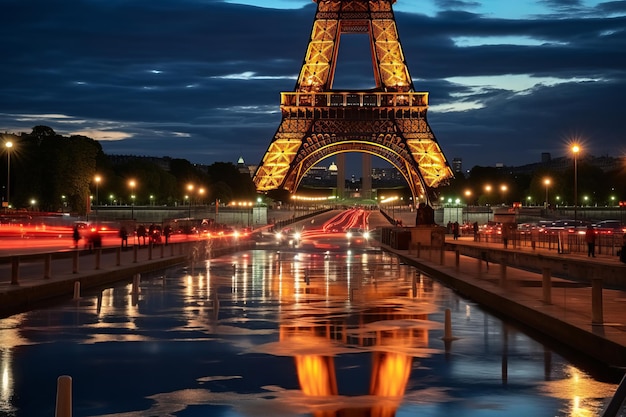 Una torre que tiene la palabra Eiffel