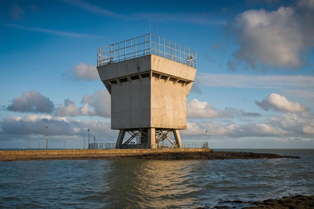 Foto torre de radar seaforth en la costa del mar de irlanda en liverpool, reino unido