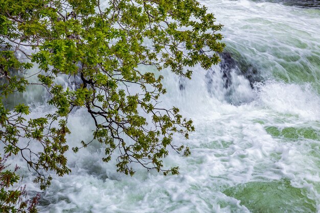 Torrent furioso saliendo de Loch Morar