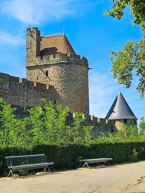 Las torres de la ciudadela medieval de Carcassonne, en el sur de Francia, Patrimonio de la Humanidad de la UNESCO
